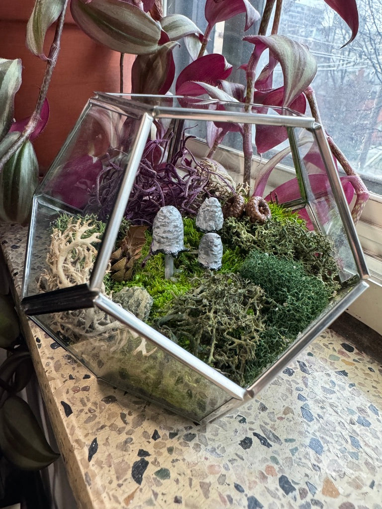 Silver Geo Dome with 3 Inky Caps