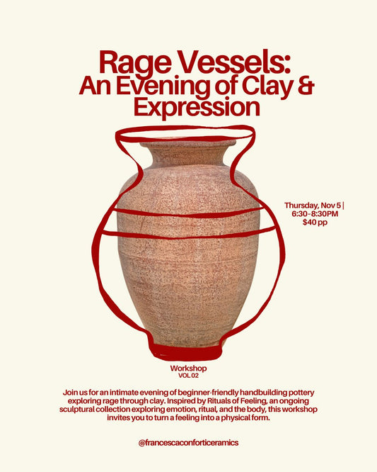 Rage Vessels: An Evening of Clay & Expression Thursday Nov 5