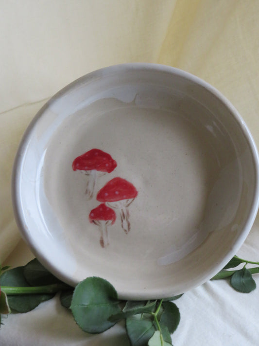 Mushroom Hand-Painted Plate