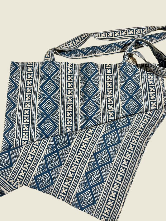 Vietnamese Indigo Block Printed Tote