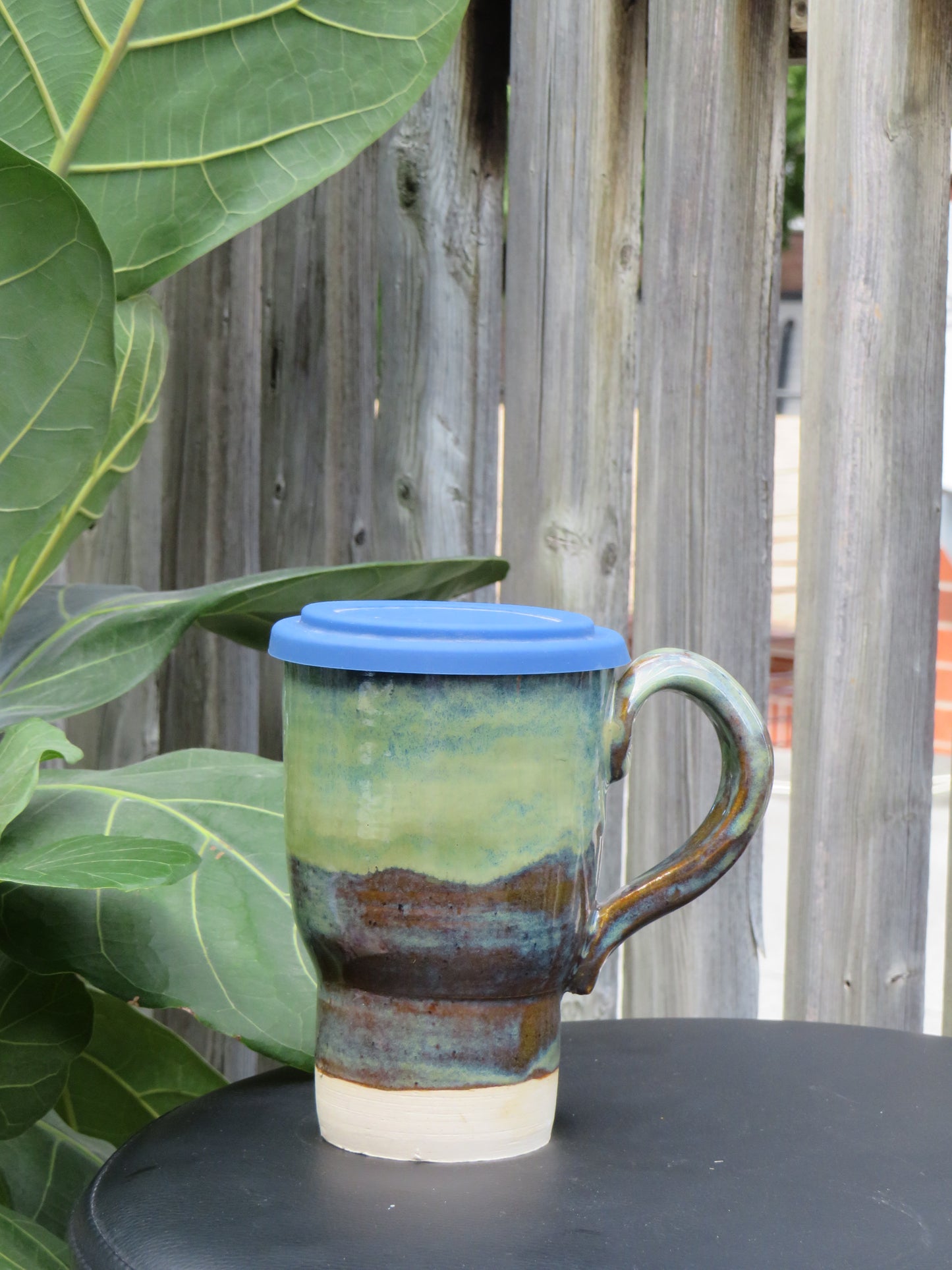 Blue Hues Travel Mug with Silicone Lid