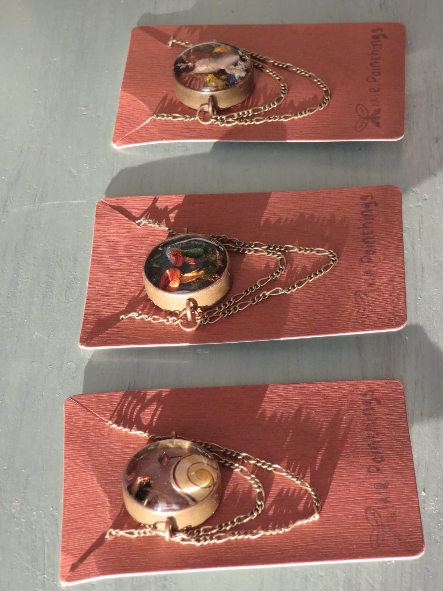 Victorian Choker Necklace with Mushrooms in Resin #1